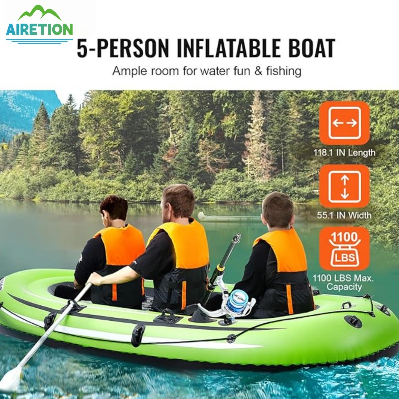Discover Freedom on the Water: Portable Inflatable Raft with Oars