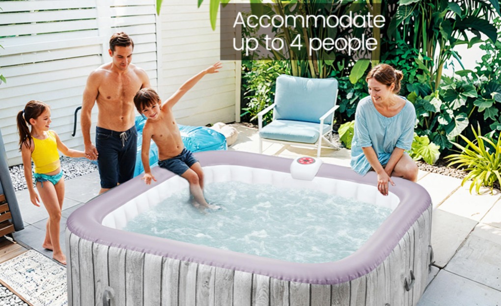 4-6 Person Outdoor Inflatable Hot Tub Spa with Control Panel