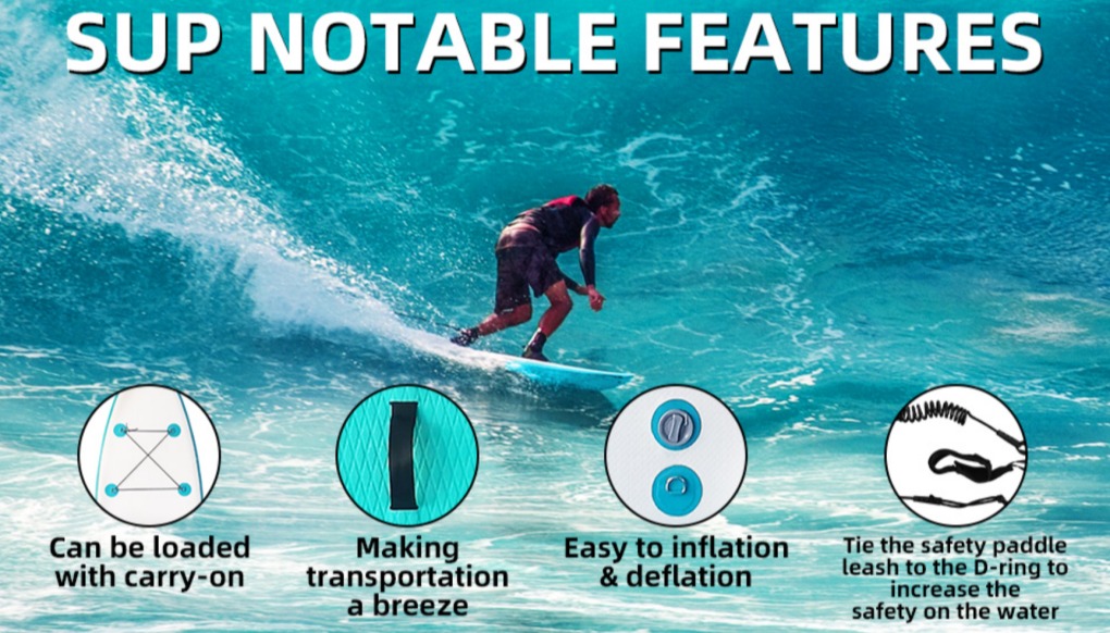 Inflatable Yoga Stand-Up Paddle Boards with SUP Accessories