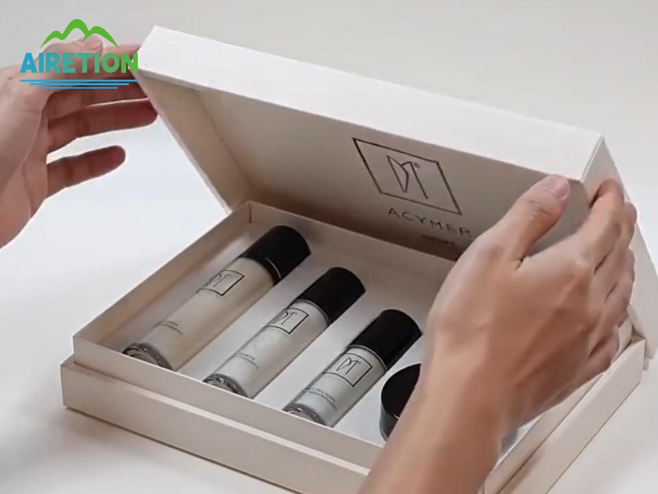 5 Dividers Rectangle Skincare Rigid Cosmetic Gift Packing Box