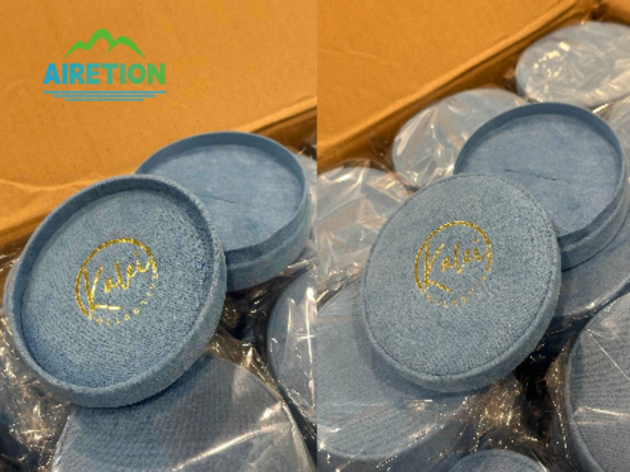 US Client Custom Blue Velvet Round Jewelry Tube Box Bulk Order