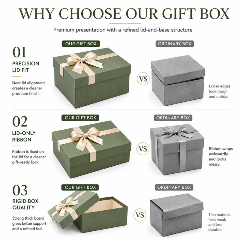 AR-GB012-Sage Green Satin Ribbon Gift Box for Wedding Favor Brands - AIRETION