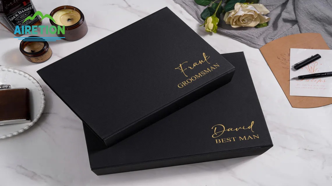 Custom Logo Rigid Gift Box for Groomsman Gift
