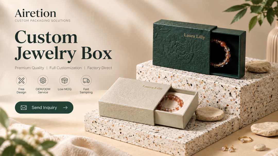 drawer jewelry box Embossed PU slide drawer jewelry box for bracelet packaging