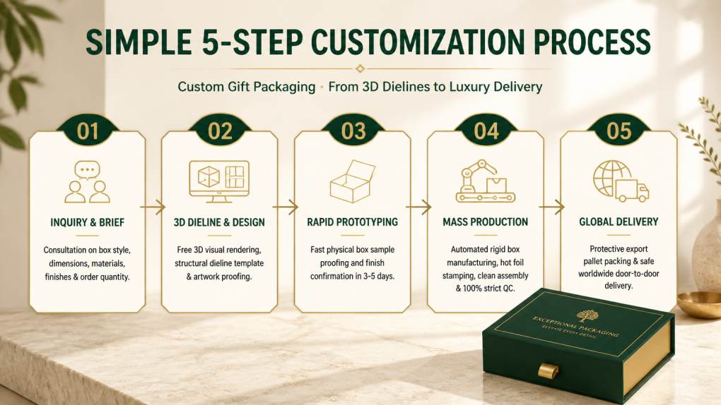 Custom gift box customization process