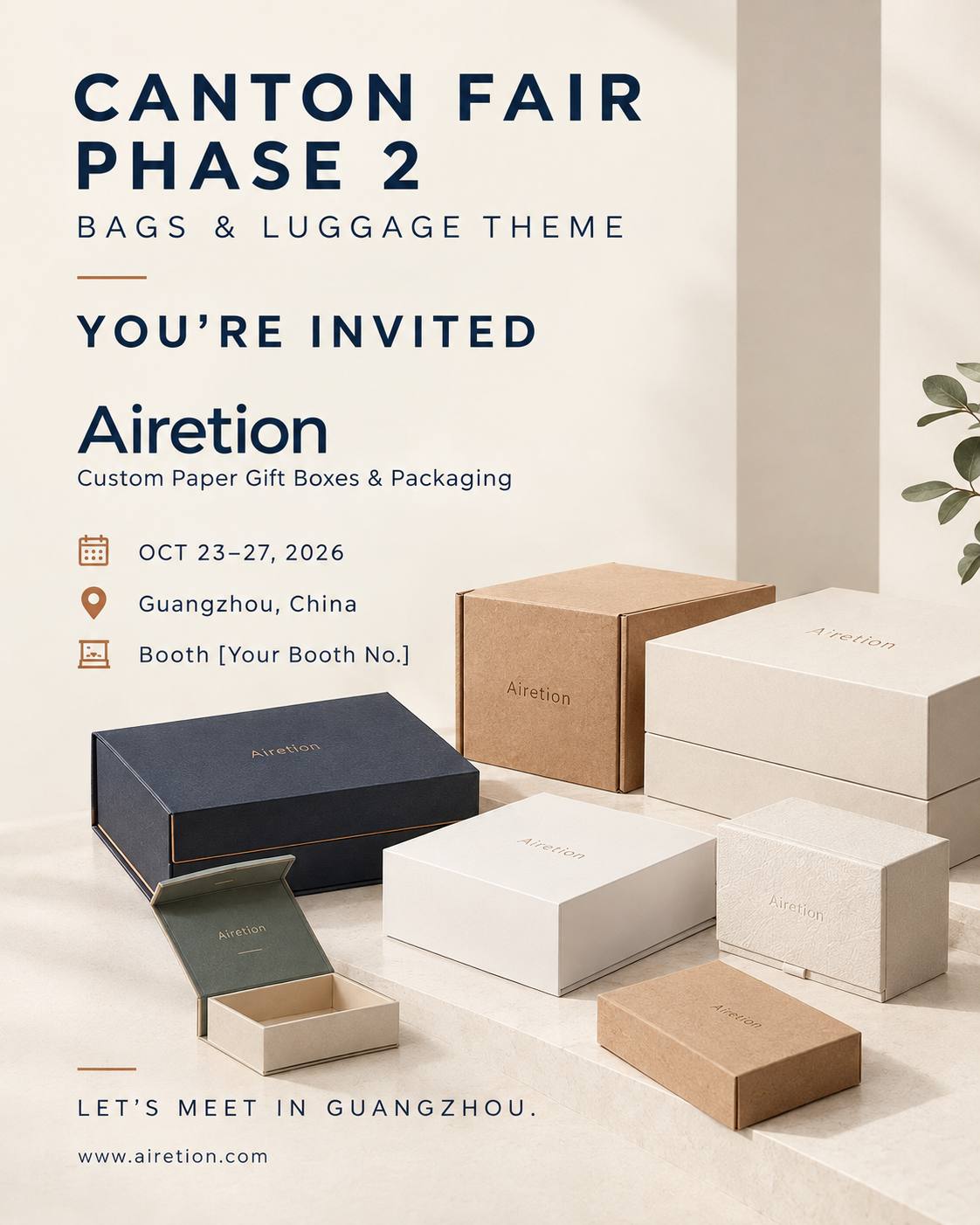 Airetion custom paper gift boxes and bespoke packaging at Canton Fair Phase 2